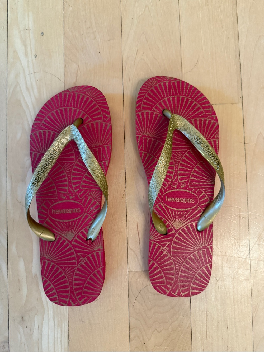 Red and Gold Flip Flops ✨